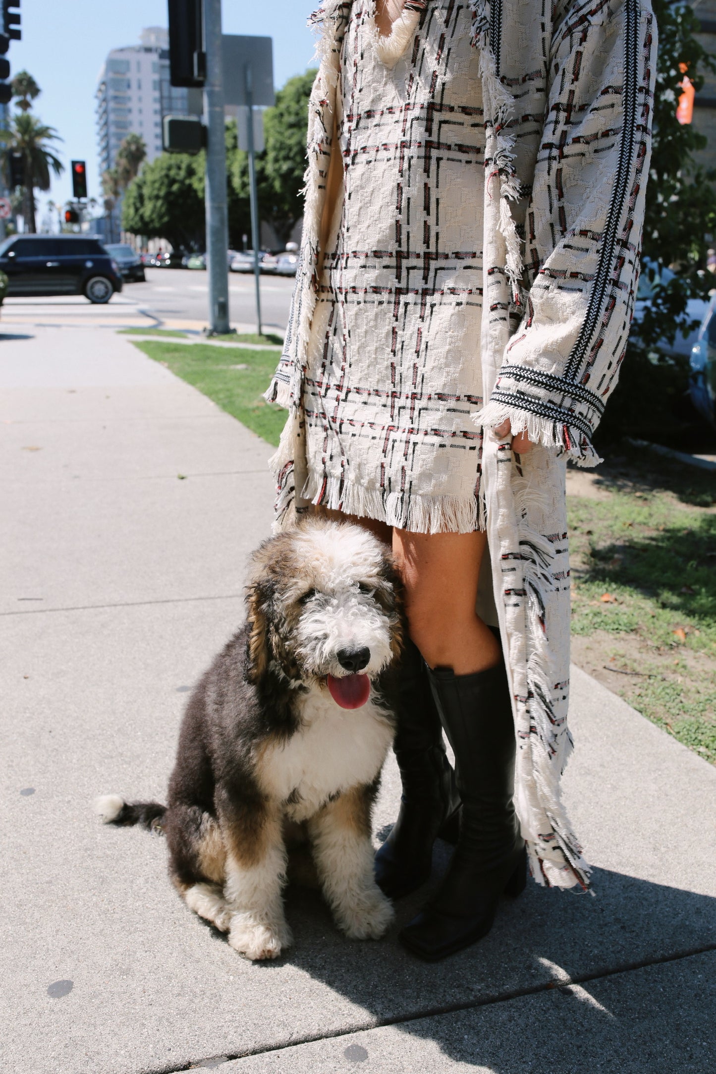 Revolve x House Of Harlow 1960 Tweed Plaid Fringe Dress