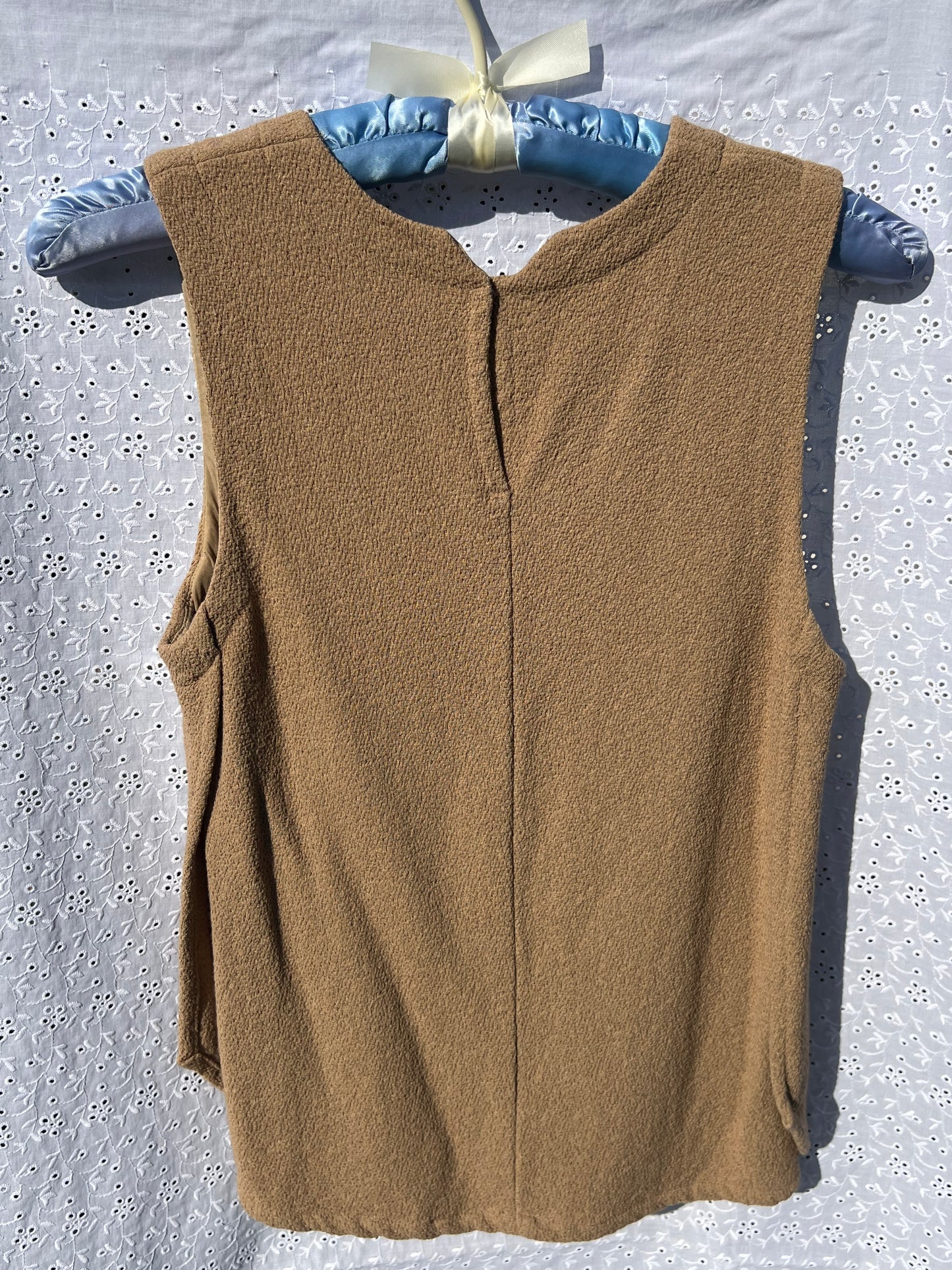 ALC Tan Woven Crepe Top