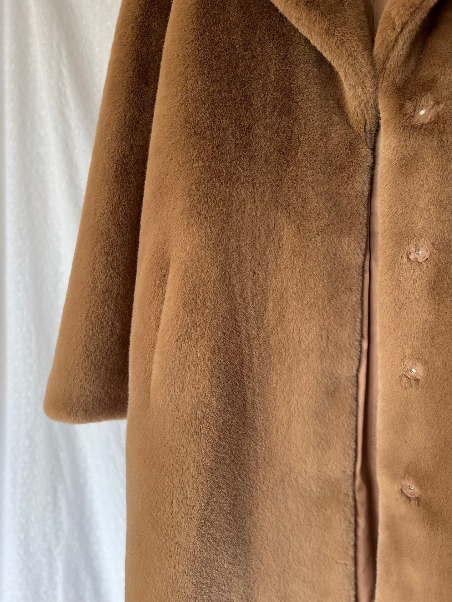 Stand Studio Tan Faux Fur Coat