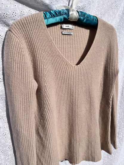 Vince Tan Cashmere Knit Sweater