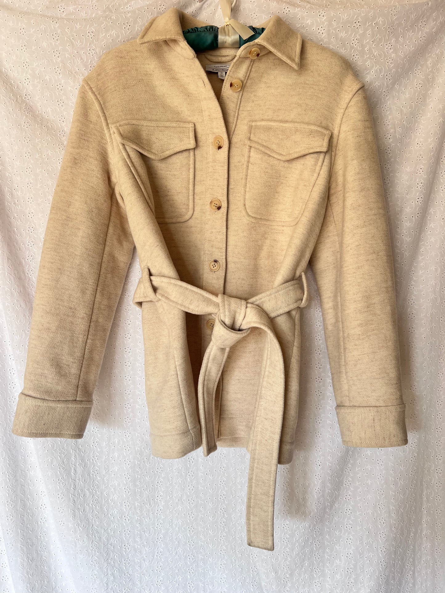 & Other Stories Cream Wool Blend Shacket