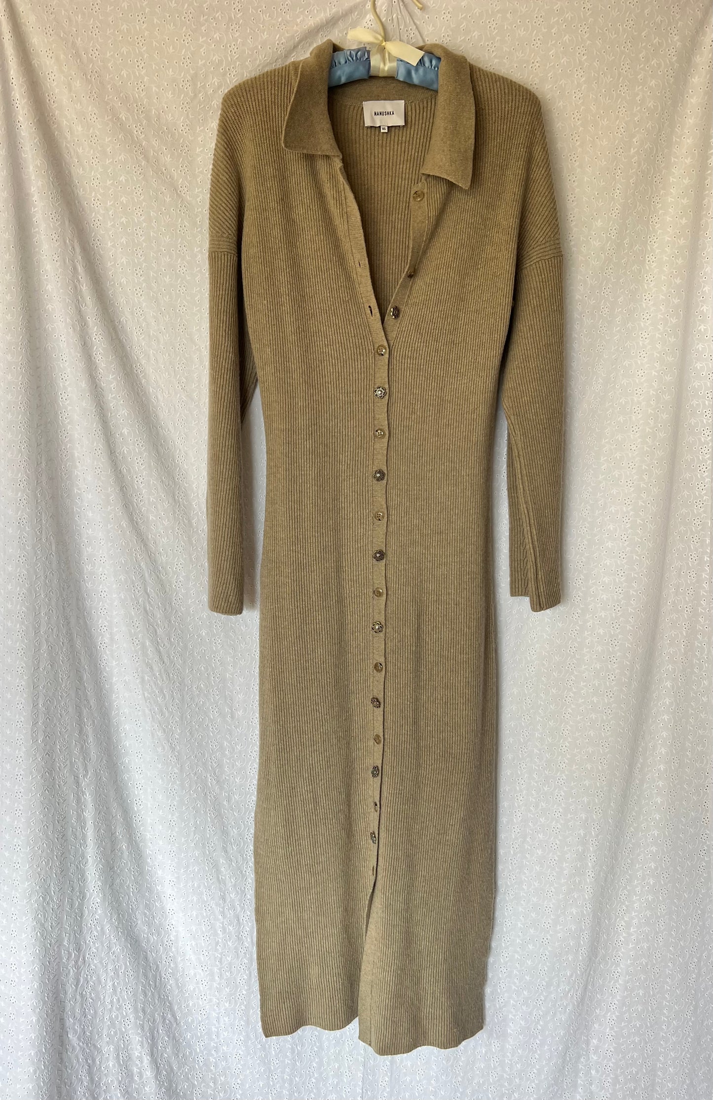 Nanushka Tan Cashmere Blend Sweater Dress