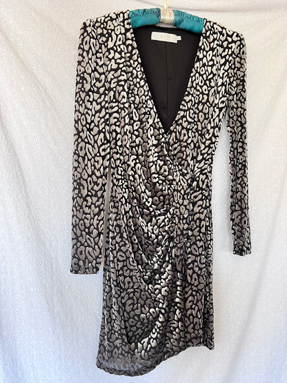 ASTR The Label Yasmin Dress In Silver Leopard