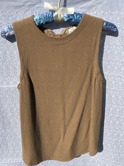 ALC Tan Woven Crepe Top