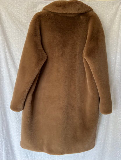 Stand Studio Tan Faux Fur Coat