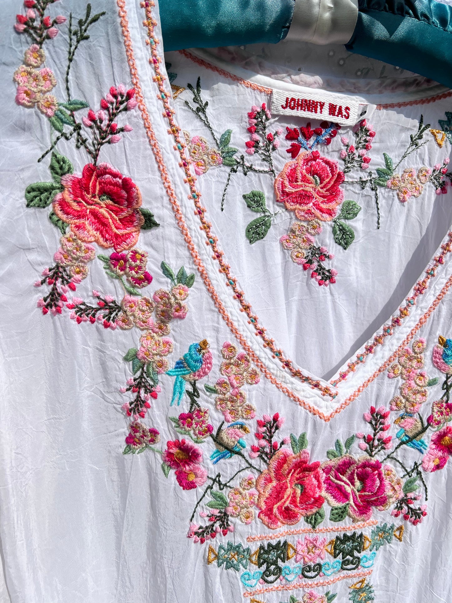 Johnny Was Floral Embroidered Top