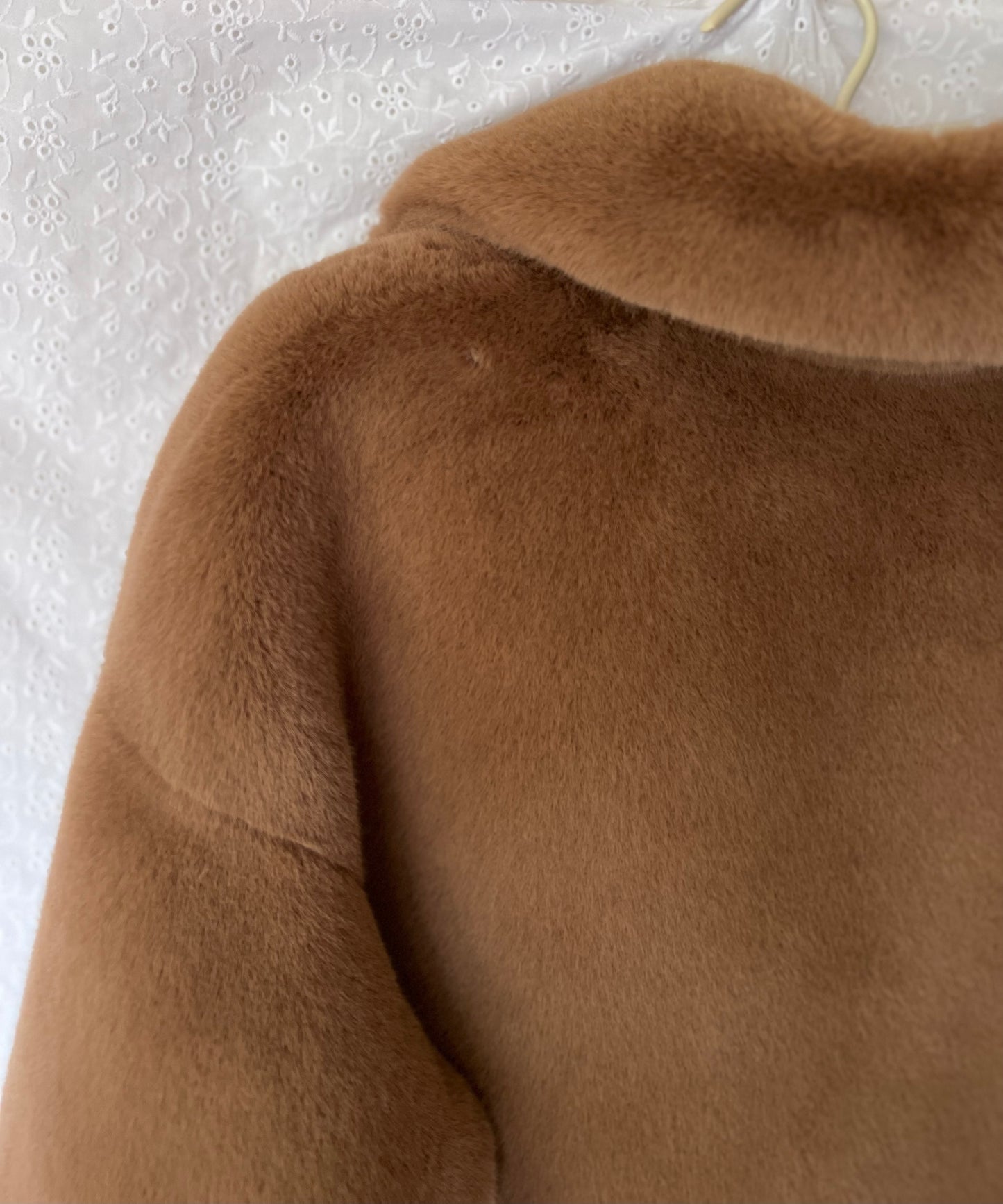 Stand Studio Tan Faux Fur Coat