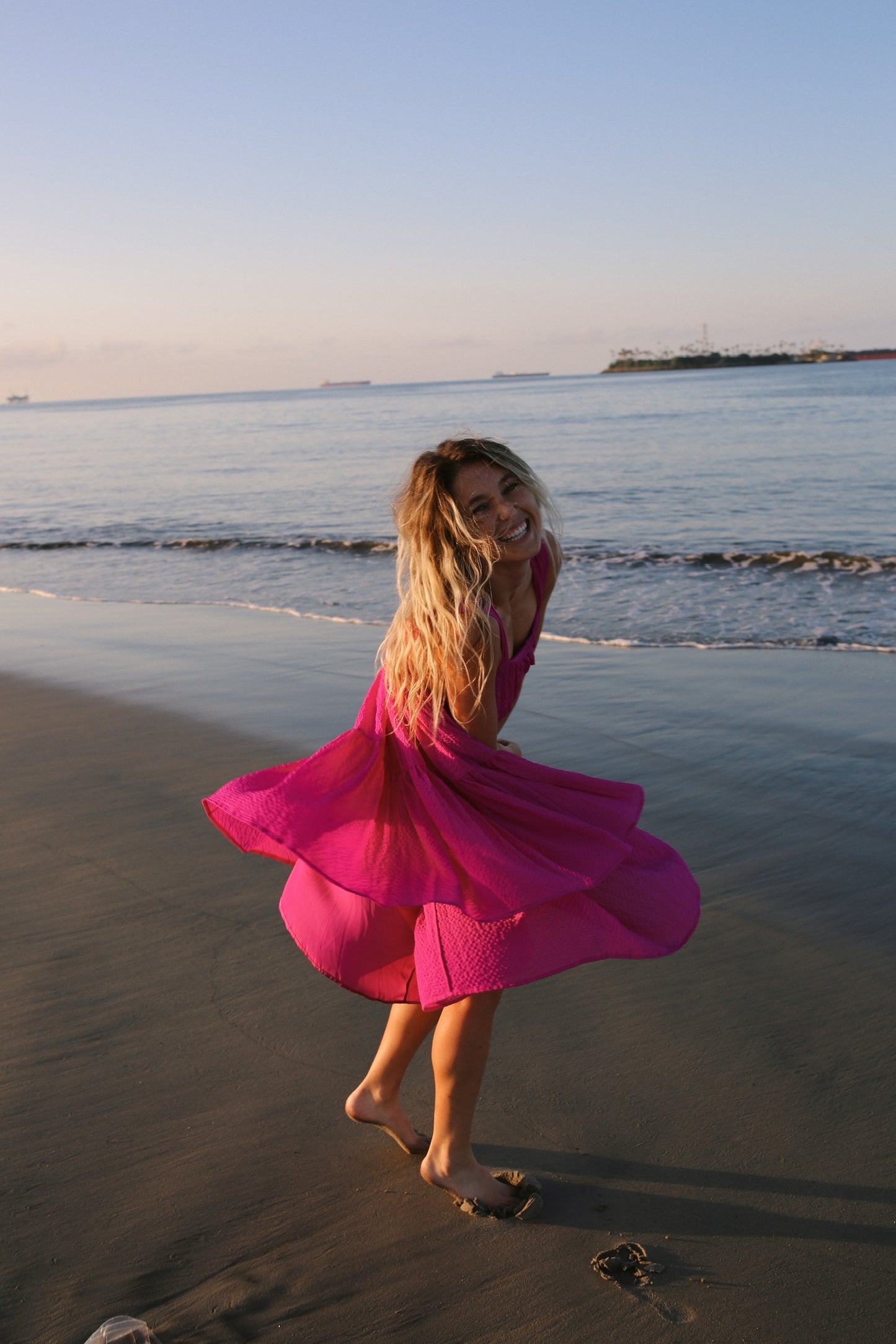 Stine Goya Pink Tiered Sleeveless Mini Dress