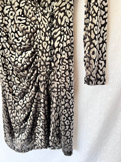 ASTR The Label Yasmin Dress In Silver Leopard